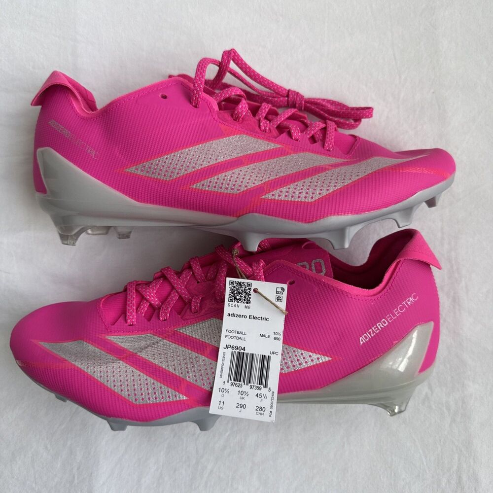Adidas Adizero Electric II Men's 11 Team Shock Pink Football Cleats JP6904 NWT